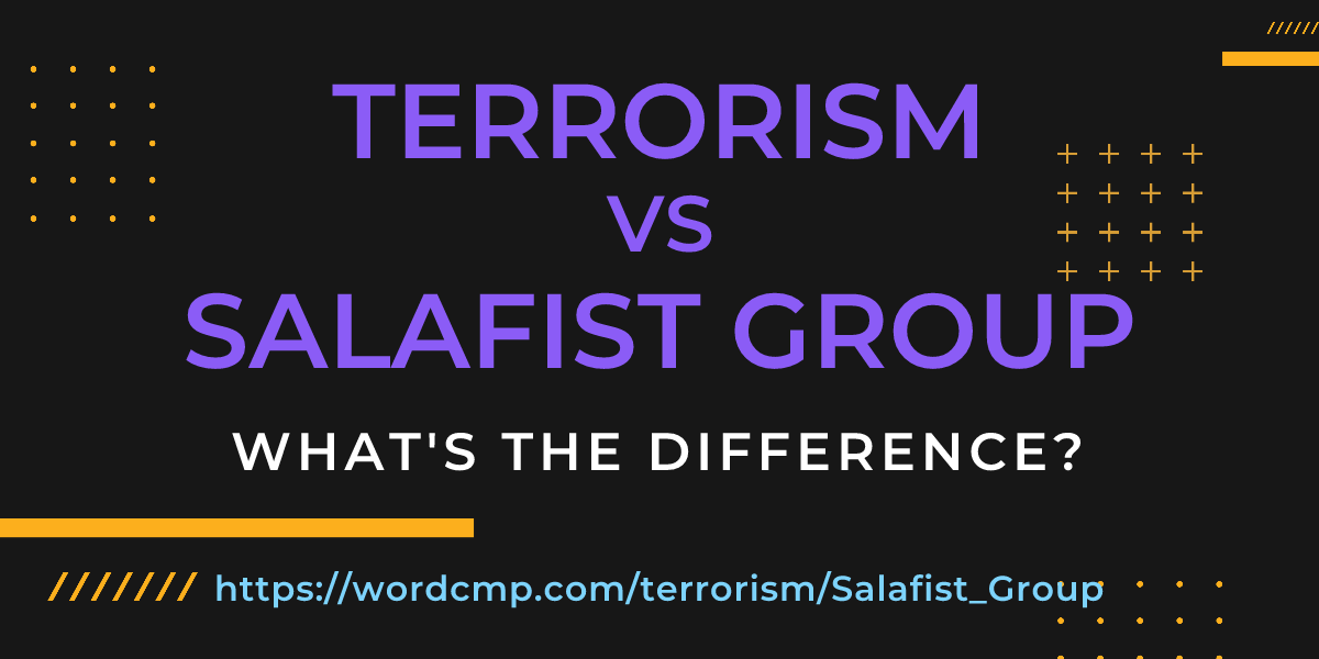 Difference between terrorism and Salafist Group