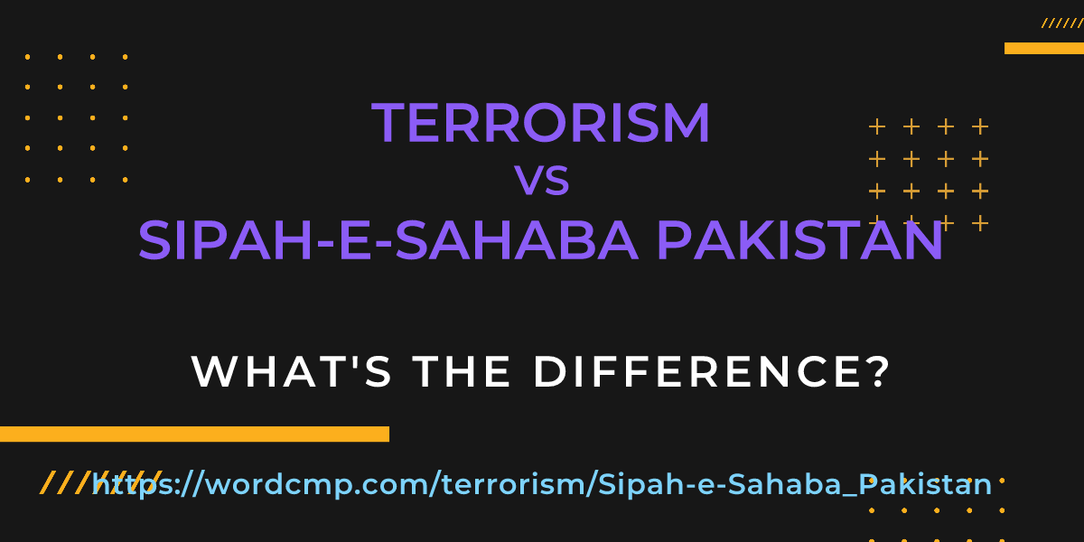 Difference between terrorism and Sipah-e-Sahaba Pakistan
