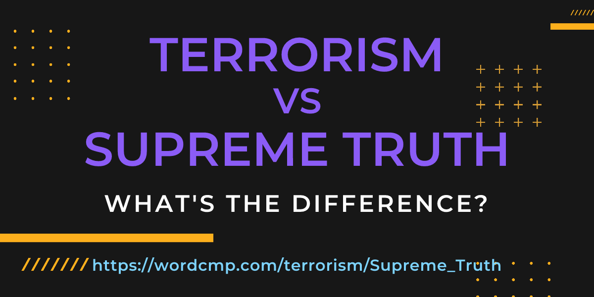 Difference between terrorism and Supreme Truth
