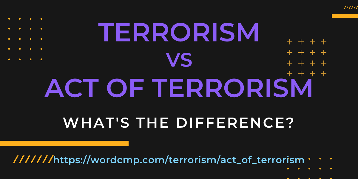 Difference between terrorism and act of terrorism
