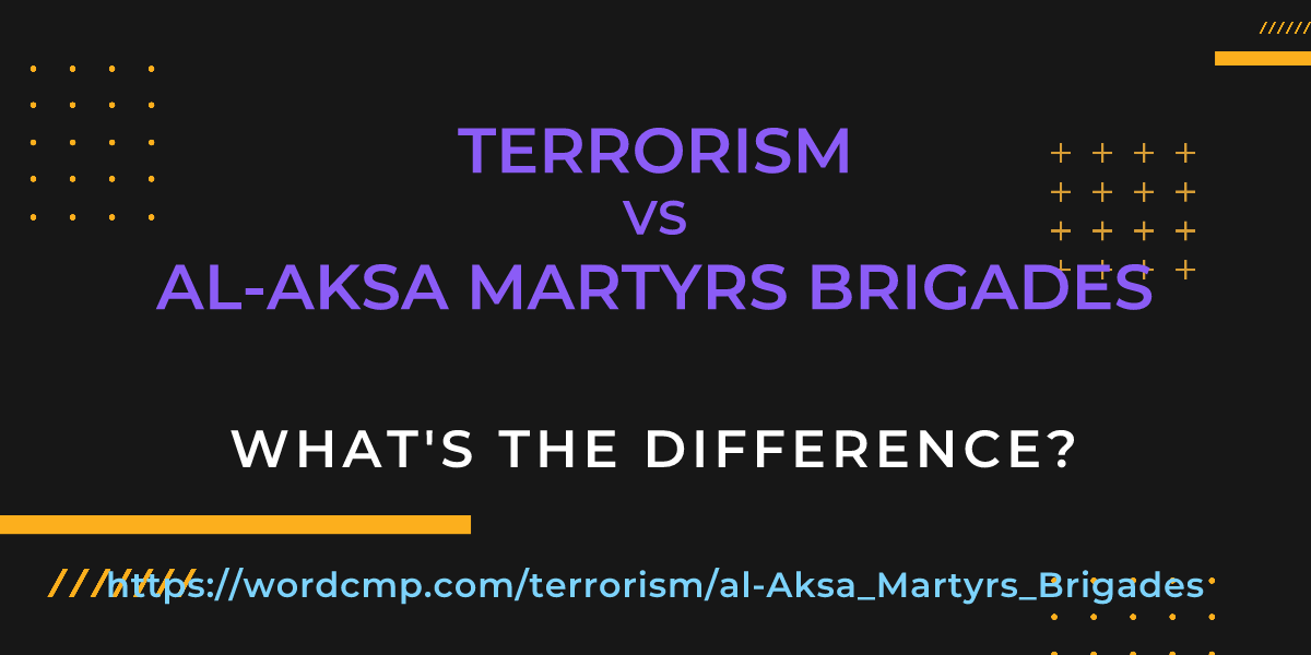 Difference between terrorism and al-Aksa Martyrs Brigades