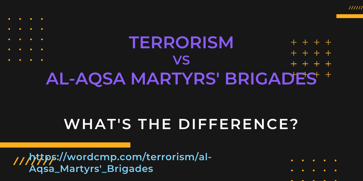Difference between terrorism and al-Aqsa Martyrs' Brigades