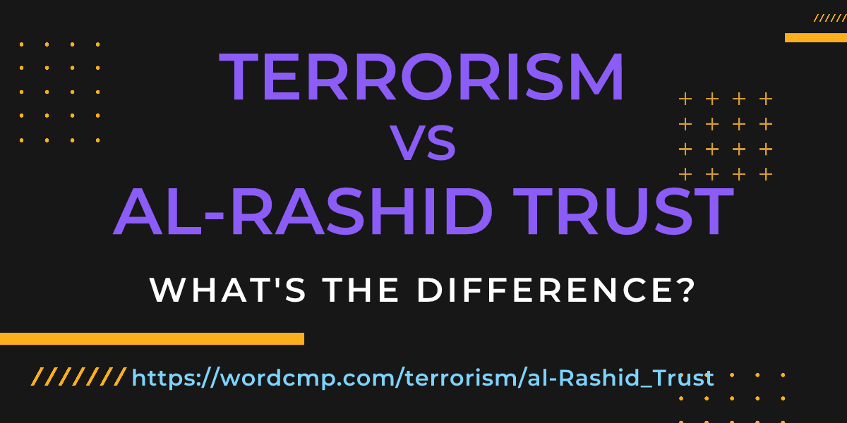 Difference between terrorism and al-Rashid Trust