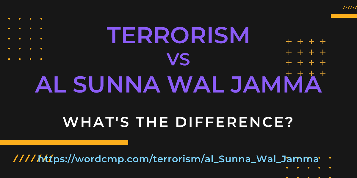 Difference between terrorism and al Sunna Wal Jamma