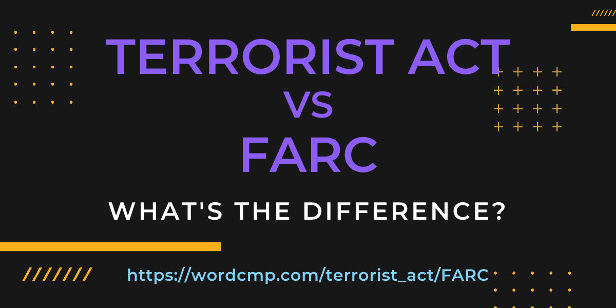 Difference between terrorist act and FARC