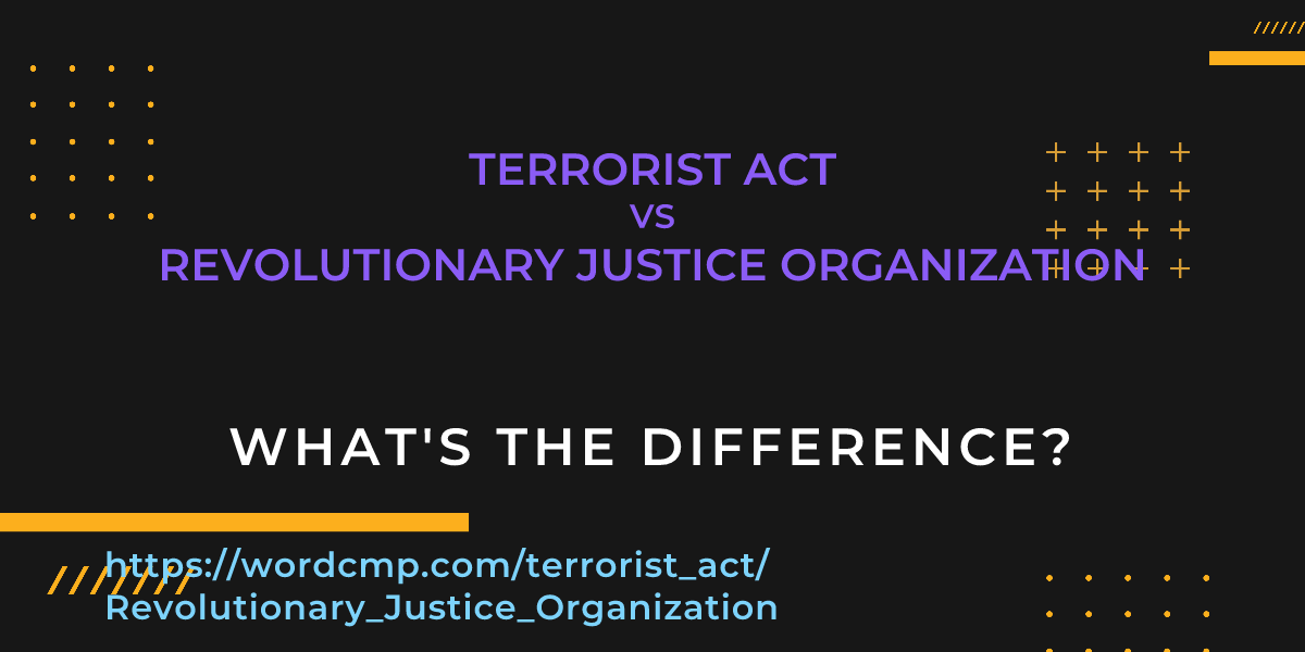 Difference between terrorist act and Revolutionary Justice Organization