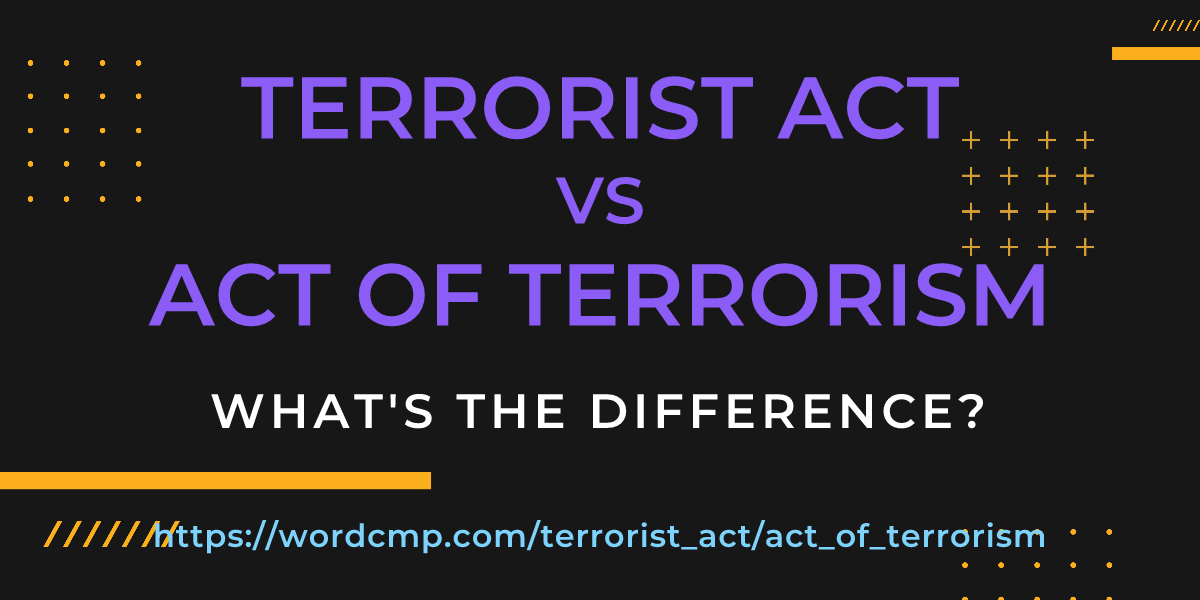 Difference between terrorist act and act of terrorism