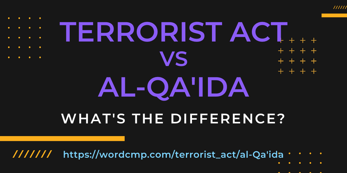 Difference between terrorist act and al-Qa'ida