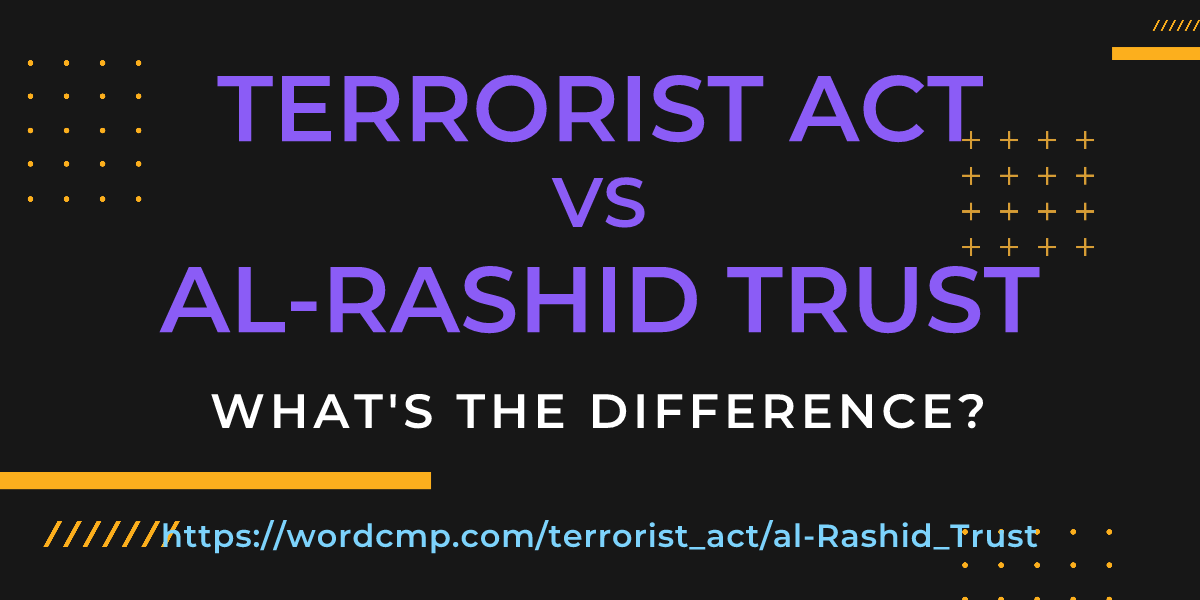 Difference between terrorist act and al-Rashid Trust