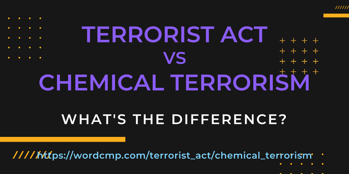 Difference between terrorist act and chemical terrorism