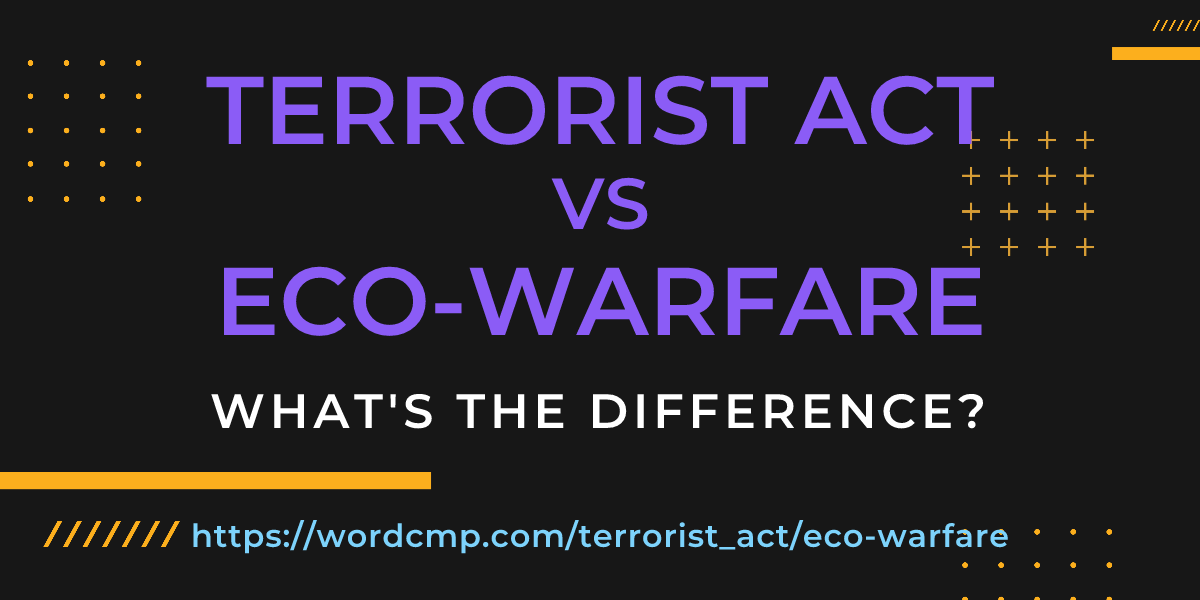 Difference between terrorist act and eco-warfare