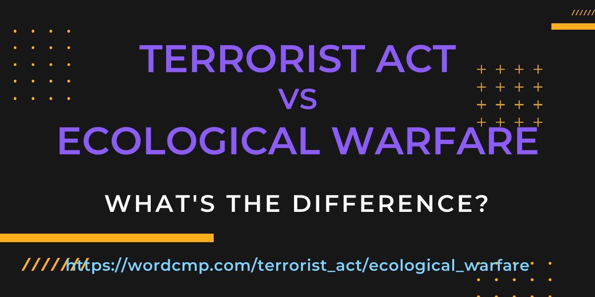 Difference between terrorist act and ecological warfare