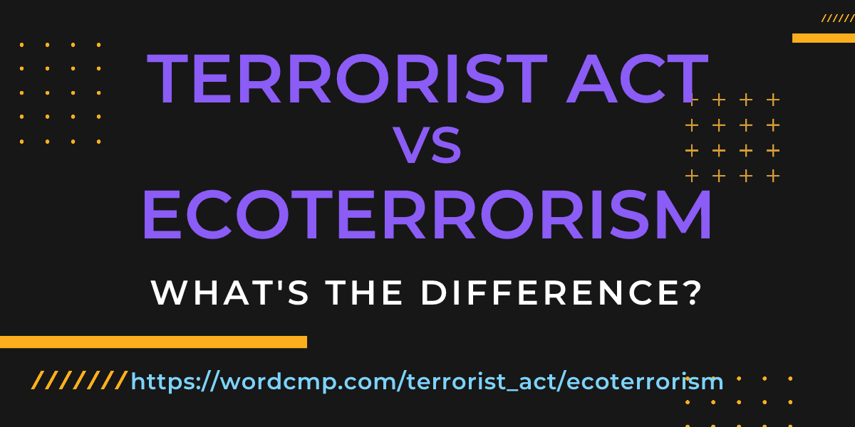 Difference between terrorist act and ecoterrorism