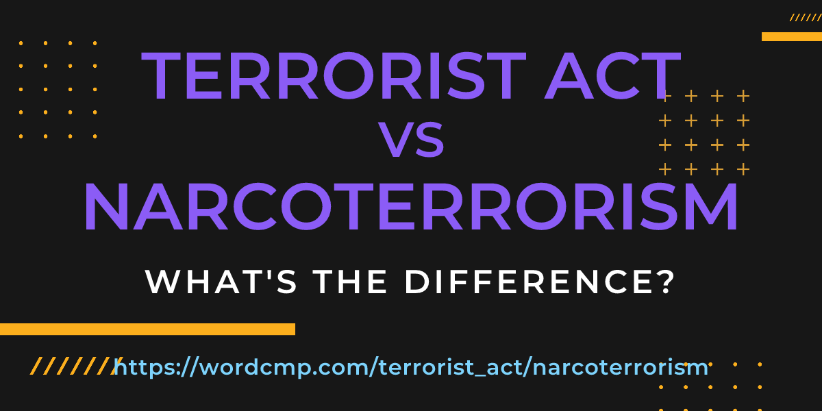 Difference between terrorist act and narcoterrorism