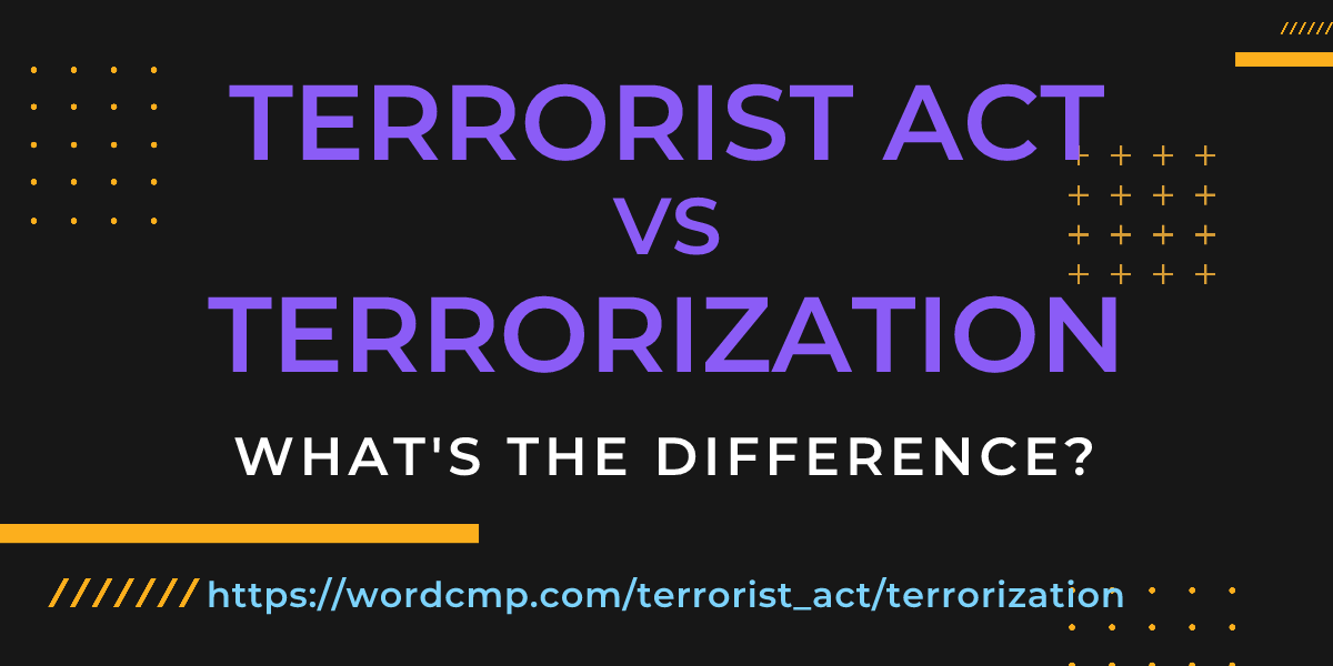 Difference between terrorist act and terrorization