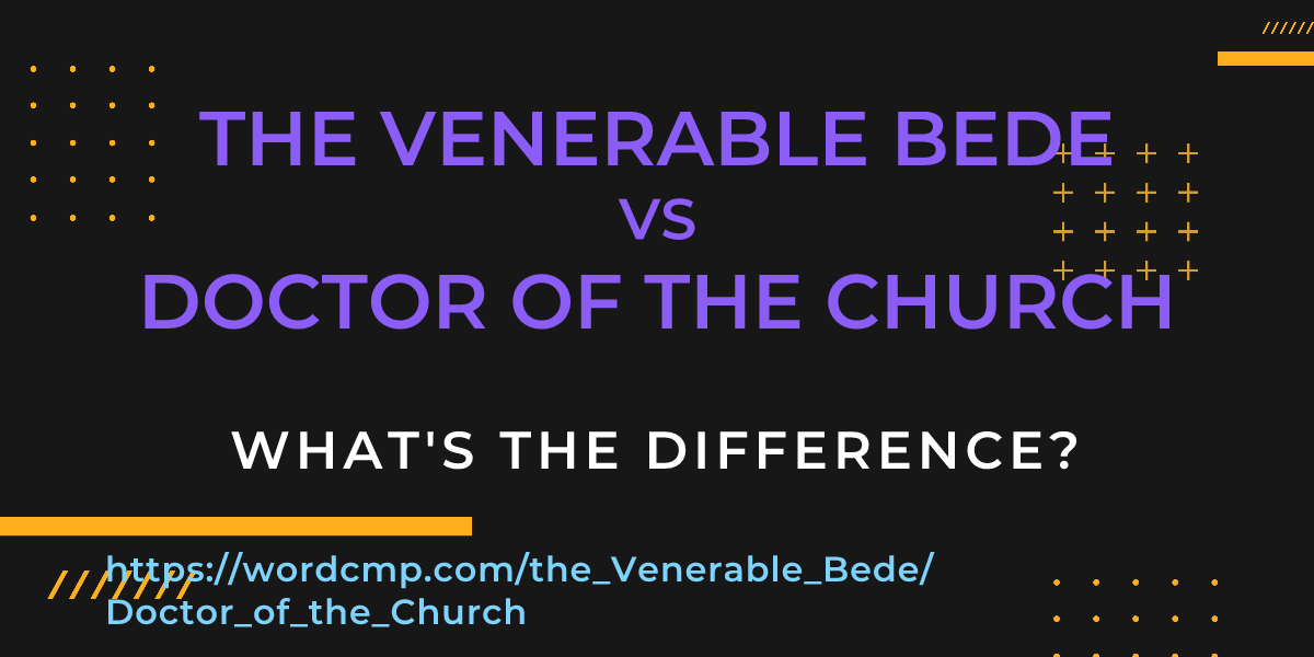 Difference between the Venerable Bede and Doctor of the Church