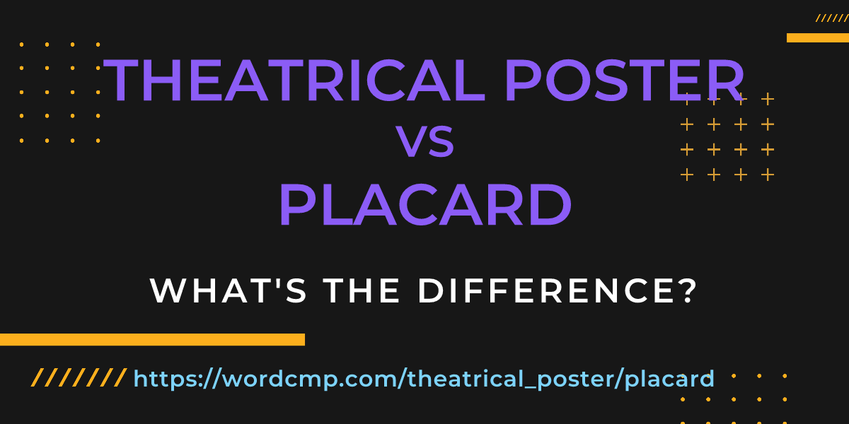 Difference between theatrical poster and placard
