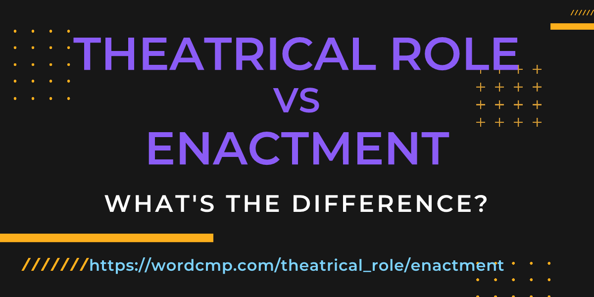 Difference between theatrical role and enactment