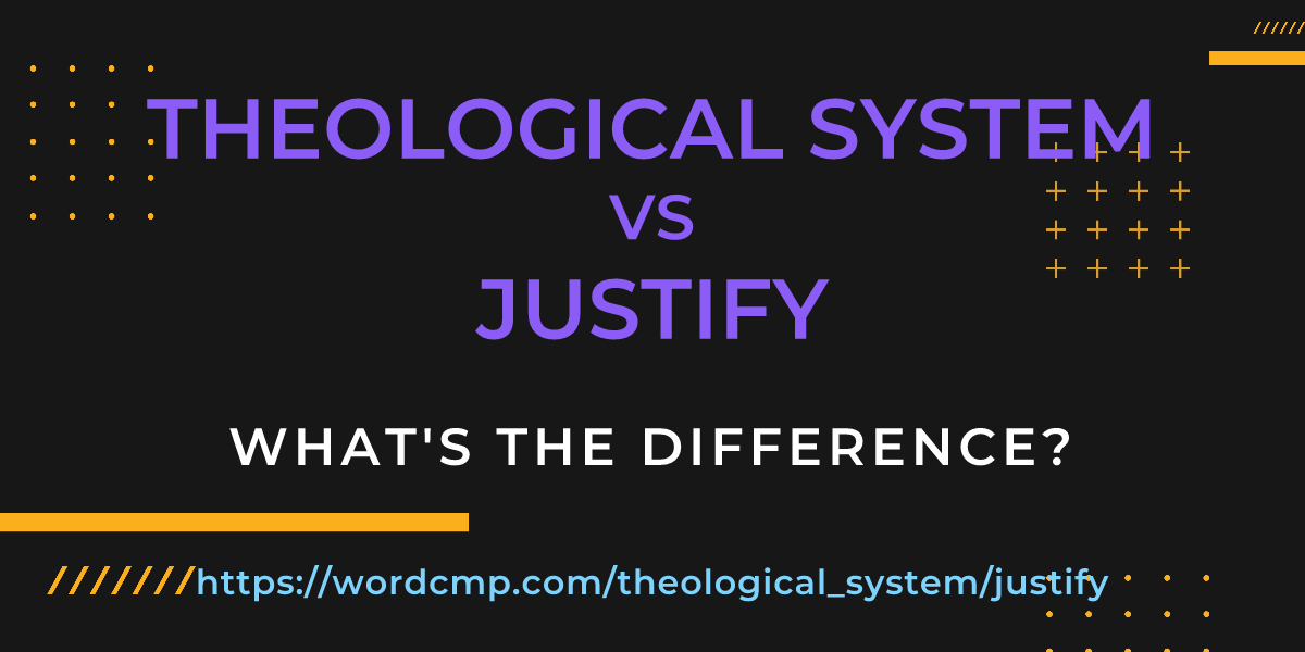 Difference between theological system and justify