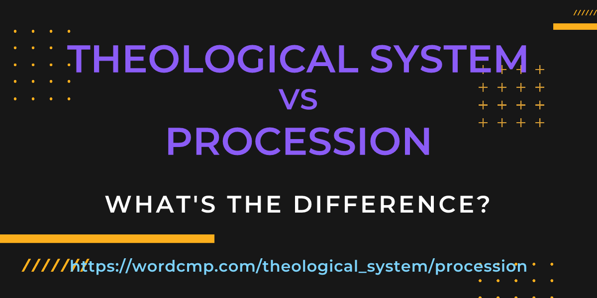Difference between theological system and procession