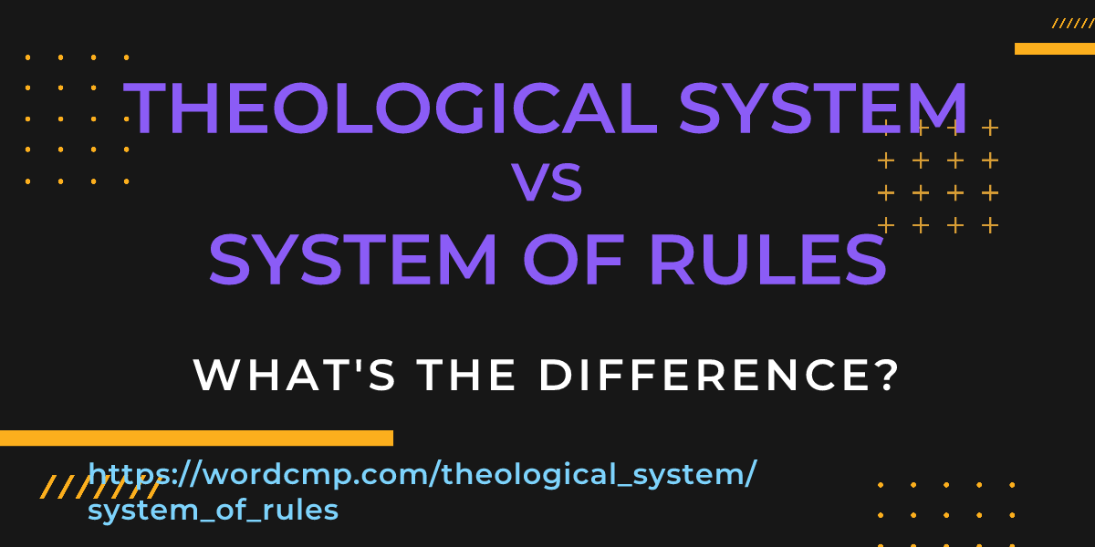 Difference between theological system and system of rules