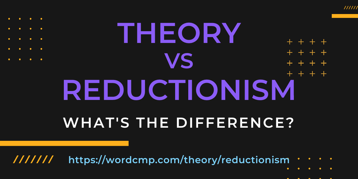 Difference between theory and reductionism