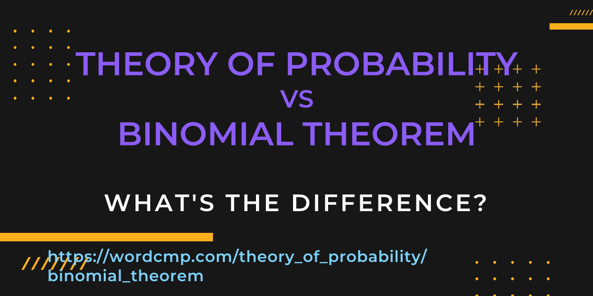 Difference between theory of probability and binomial theorem