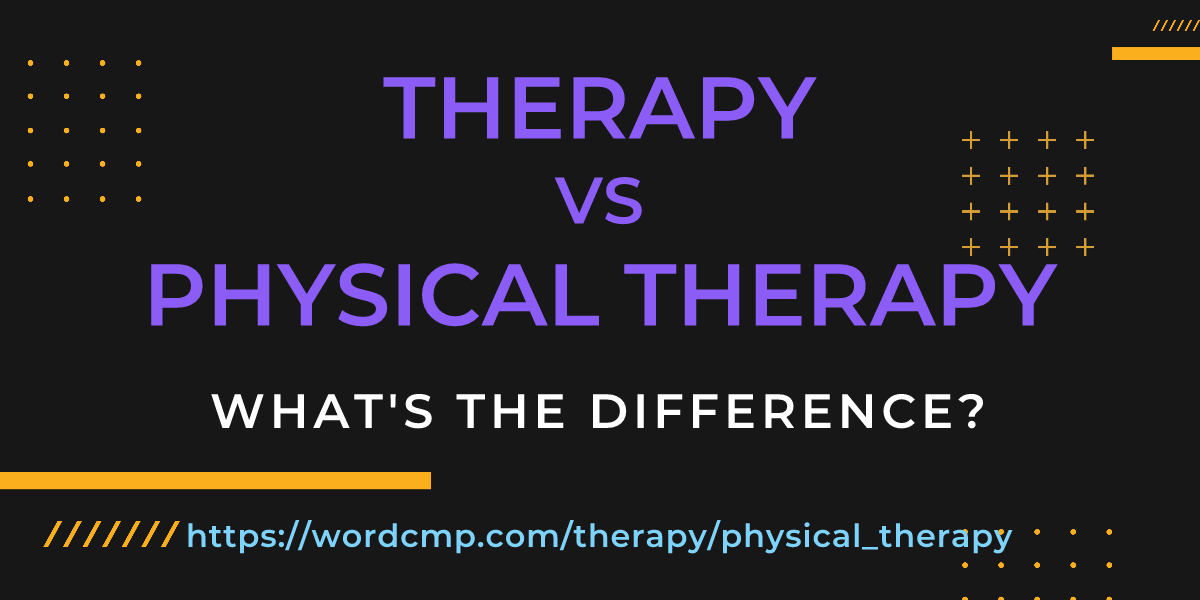 Difference between therapy and physical therapy
