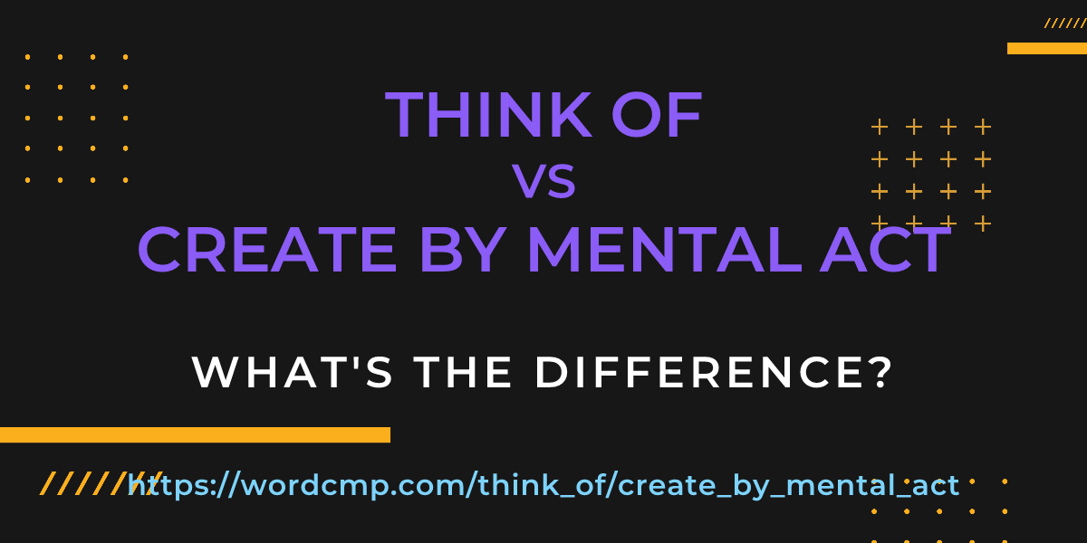 Difference between think of and create by mental act