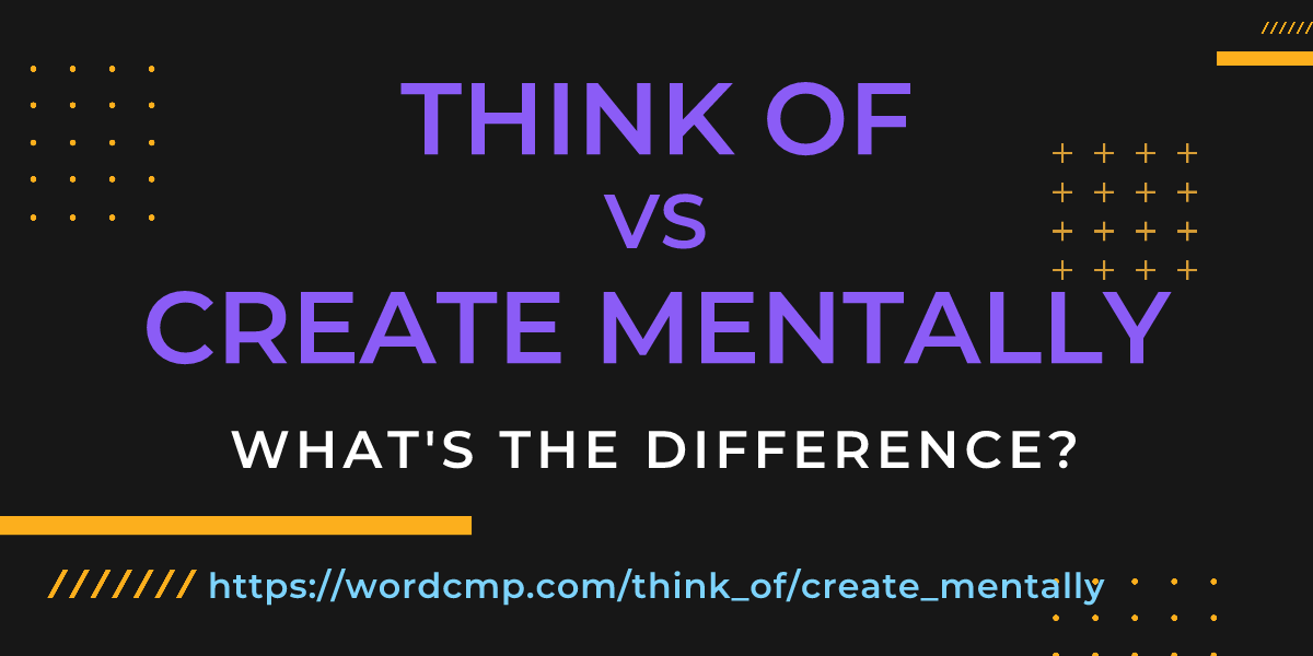 Difference between think of and create mentally