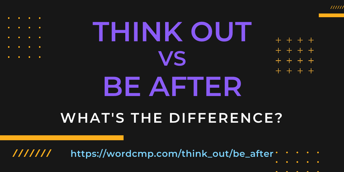Difference between think out and be after