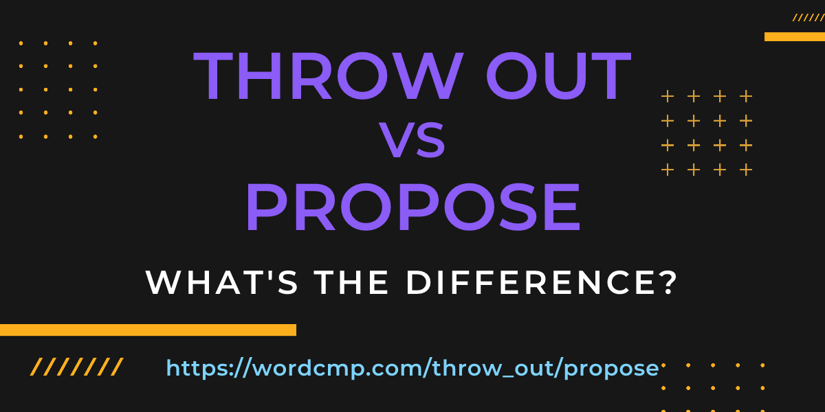 Difference between throw out and propose