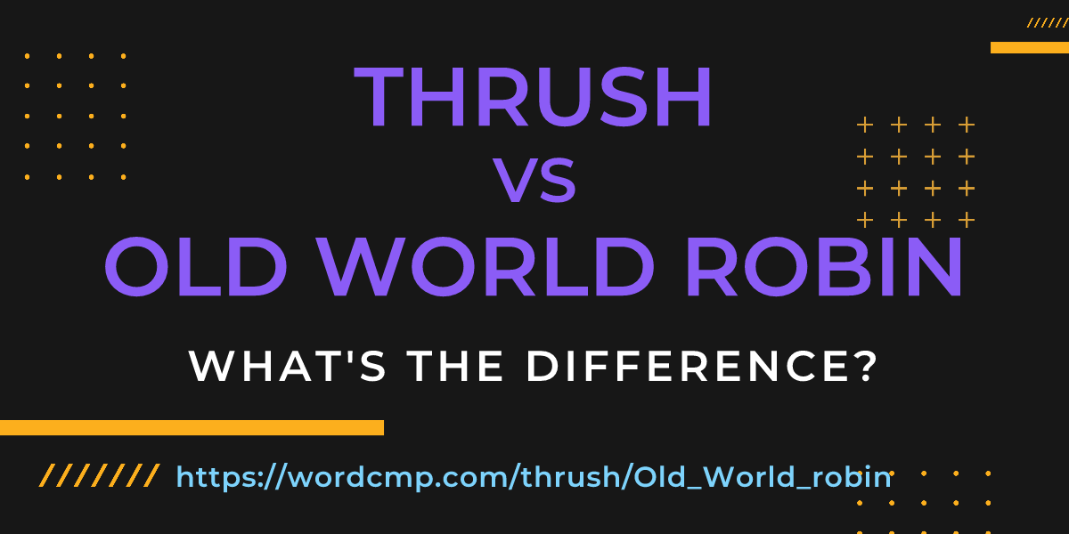 Difference between thrush and Old World robin