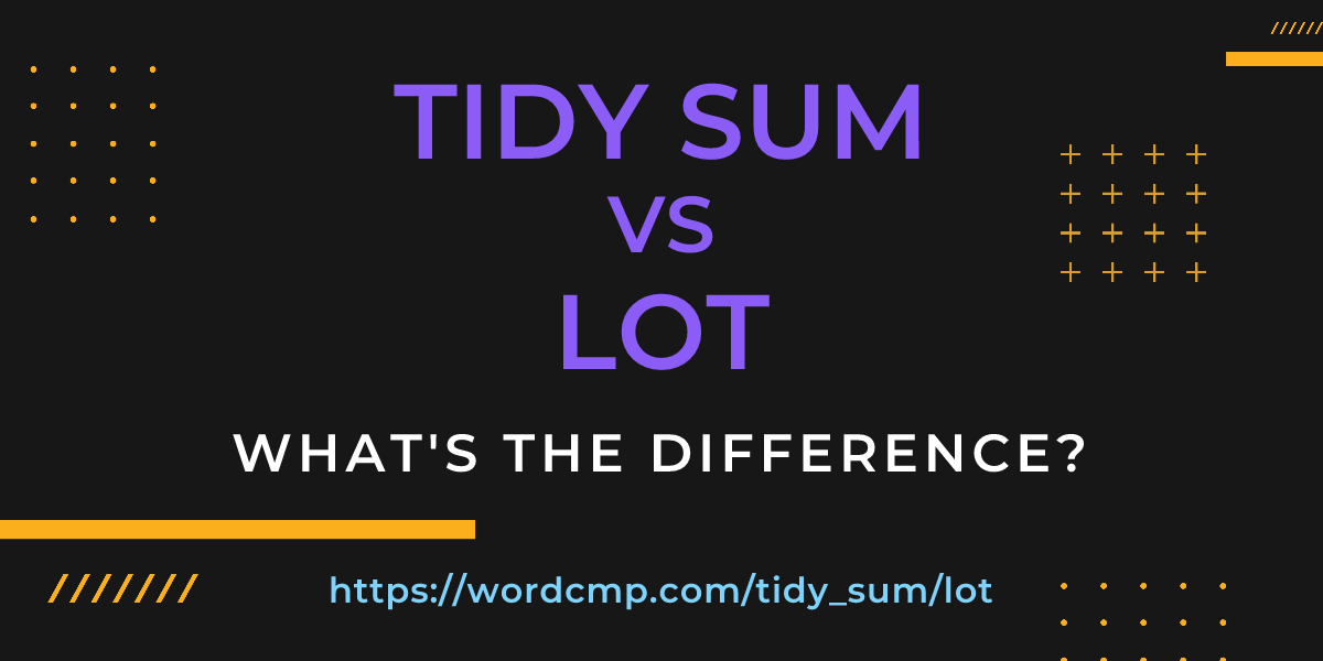 Difference between tidy sum and lot