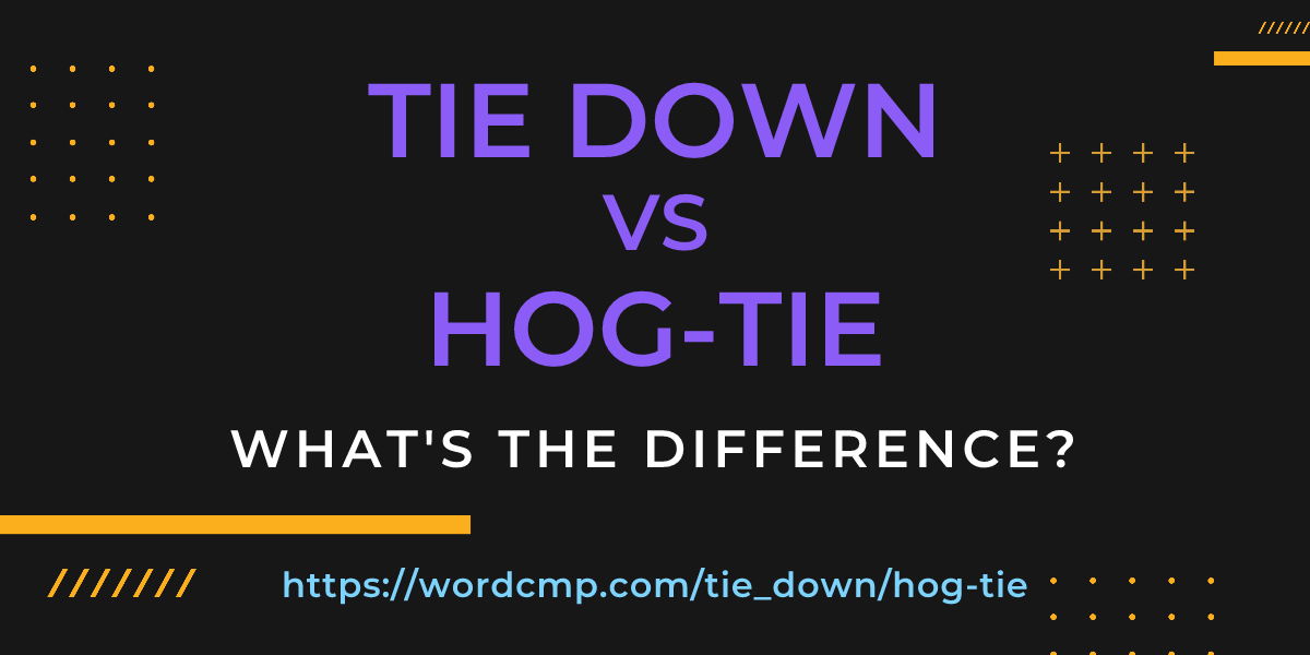 Difference between tie down and hog-tie