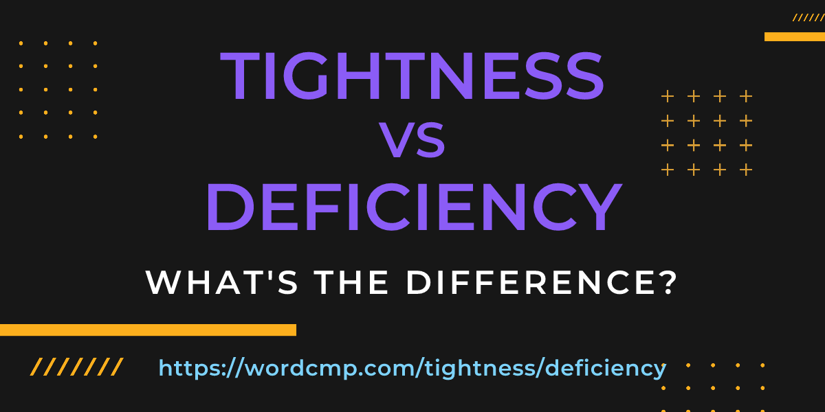 Difference between tightness and deficiency