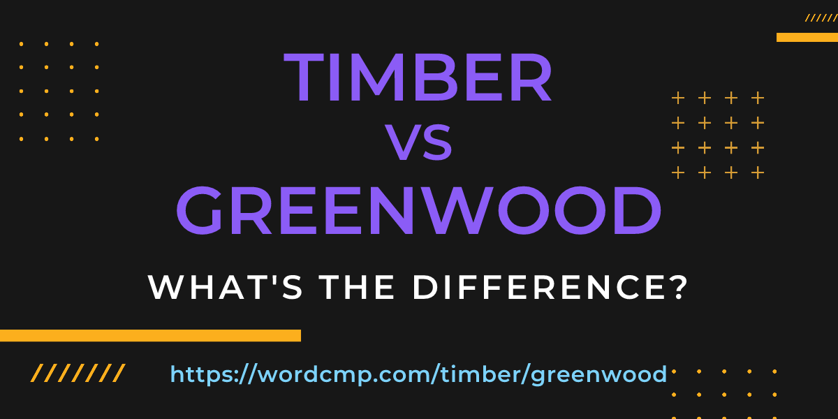 Difference between timber and greenwood