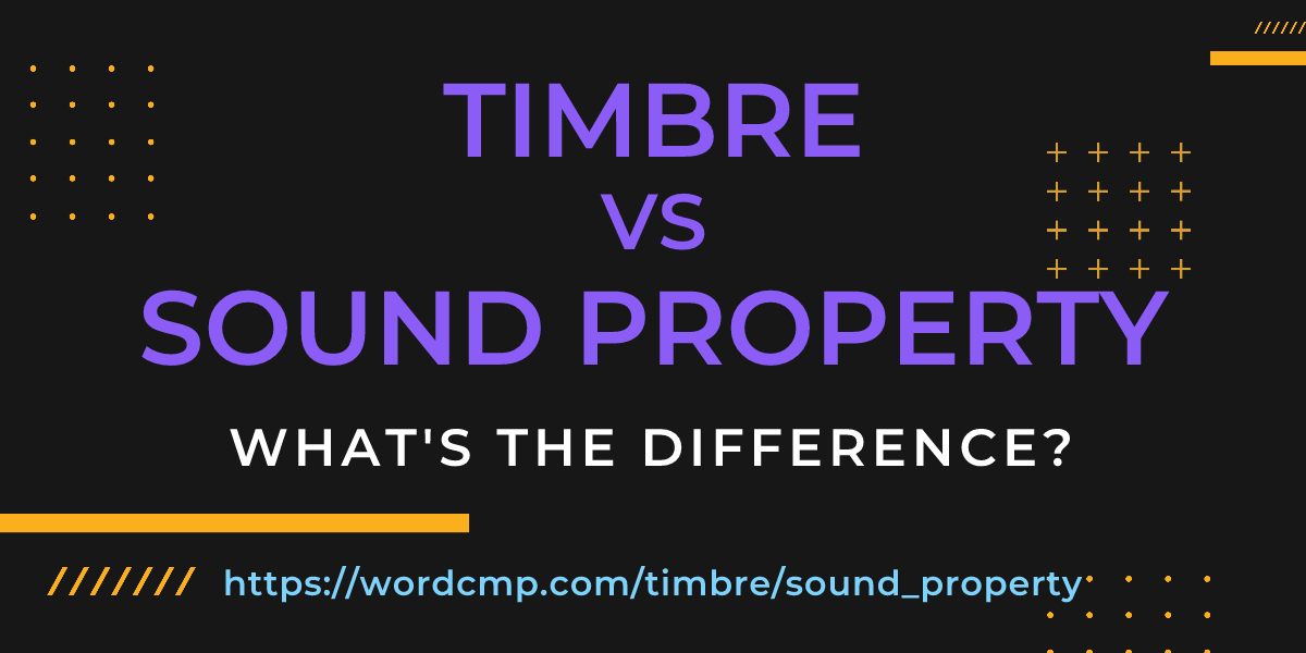 Difference between timbre and sound property