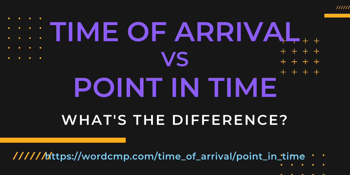 Difference between time of arrival and point in time