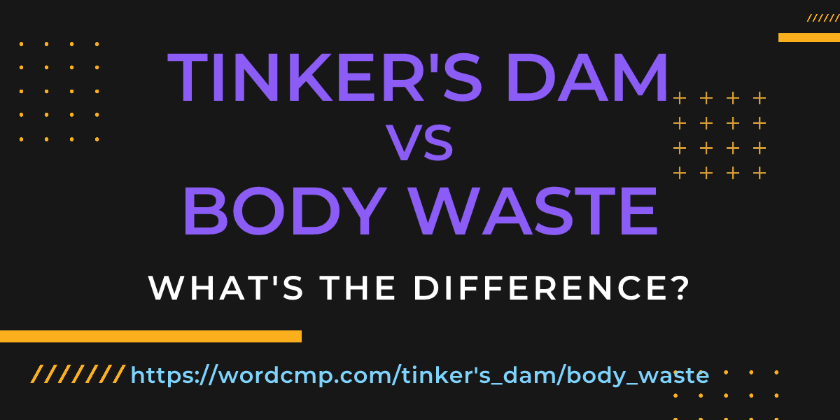 Difference between tinker's dam and body waste