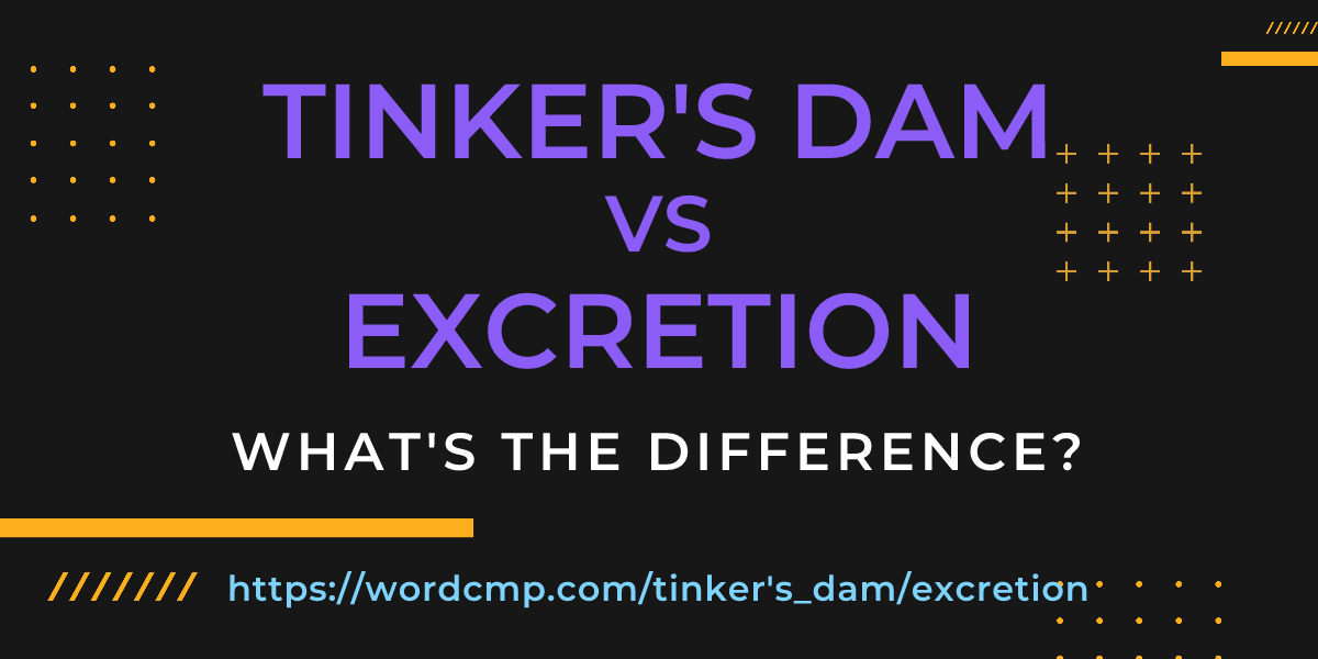 Difference between tinker's dam and excretion