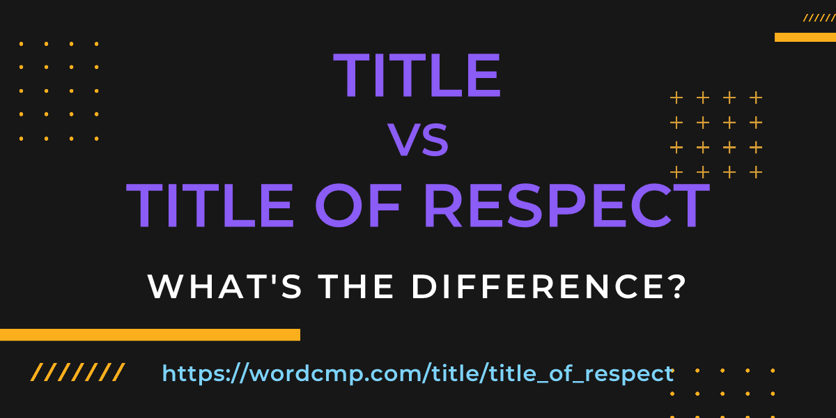 Difference between title and title of respect