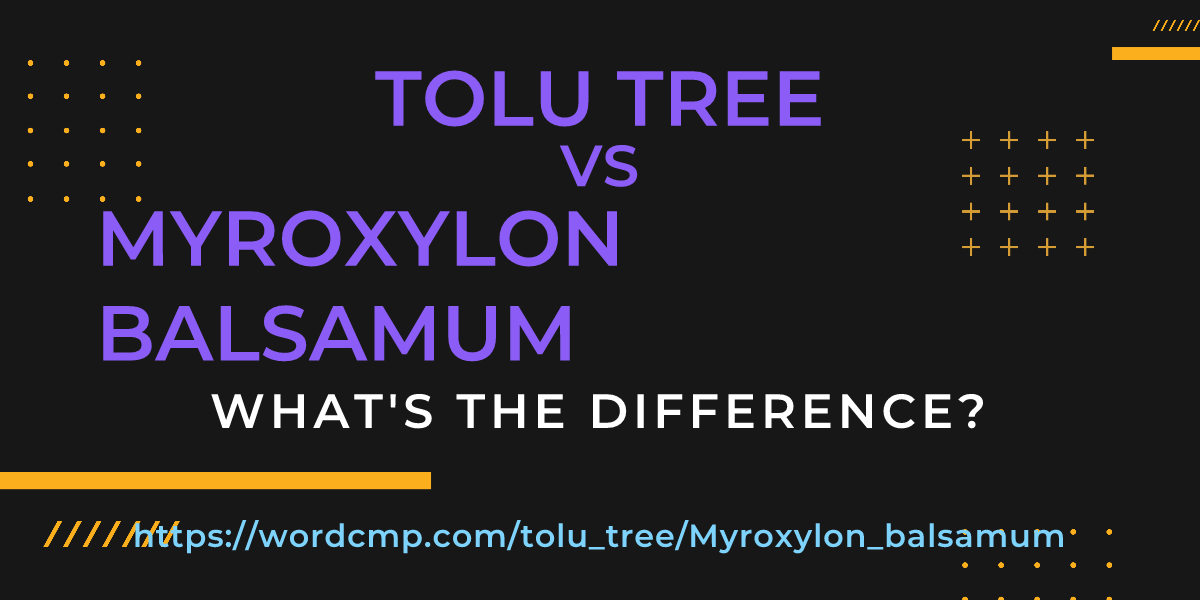 Difference between tolu tree and Myroxylon balsamum
