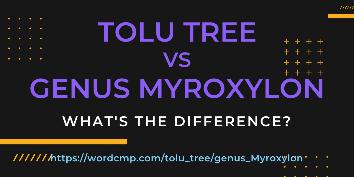 Difference between tolu tree and genus Myroxylon