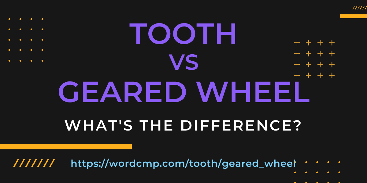 Difference between tooth and geared wheel