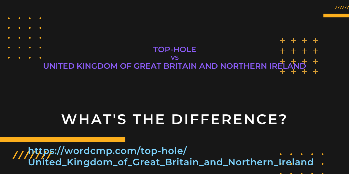 Difference between top-hole and United Kingdom of Great Britain and Northern Ireland