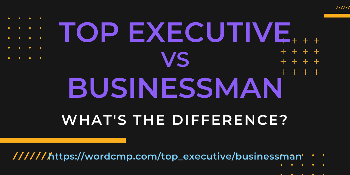 Difference between top executive and businessman