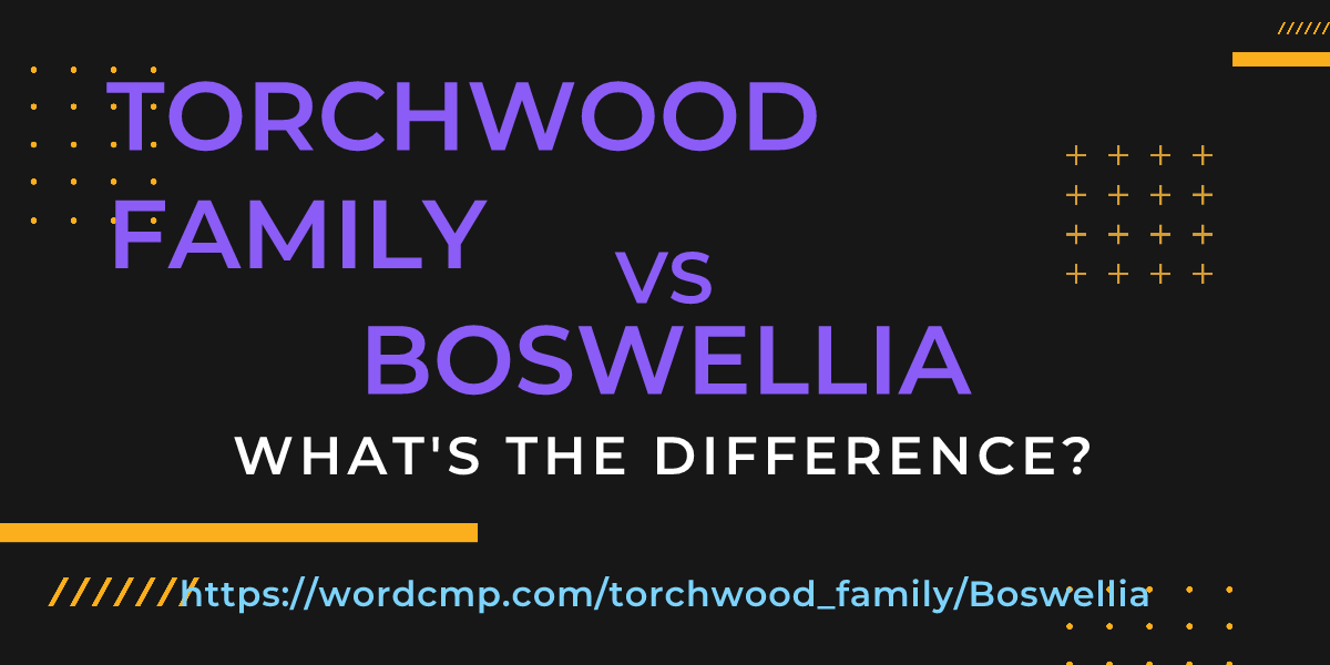 Difference between torchwood family and Boswellia