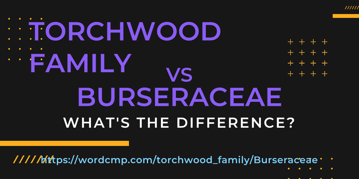 Difference between torchwood family and Burseraceae