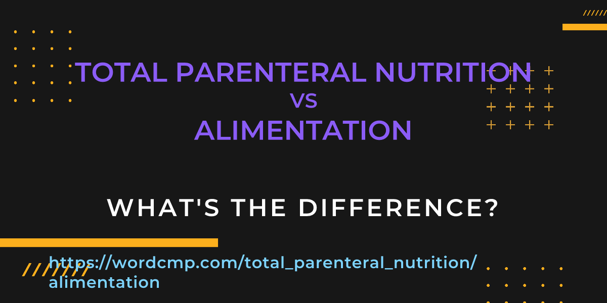Difference between total parenteral nutrition and alimentation